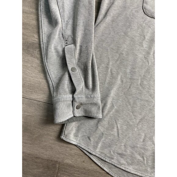 Lululemon Soft Knit Snap Overshirt Men's Long Sleeve Layer Active Gray XL Shirt - Picture 8 of 10